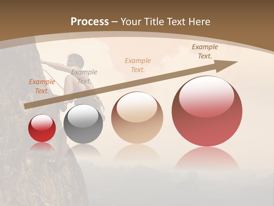 A Man Climbing Up The Side Of A Mountain PowerPoint Template