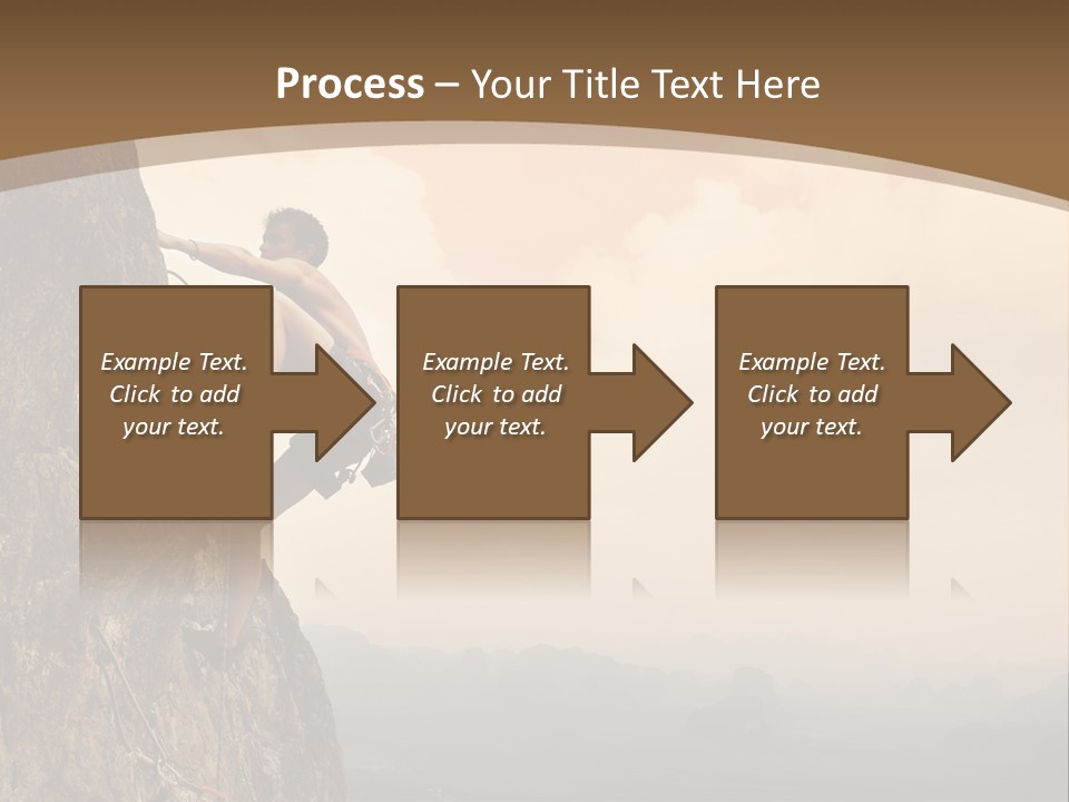 A Man Climbing Up The Side Of A Mountain PowerPoint Template