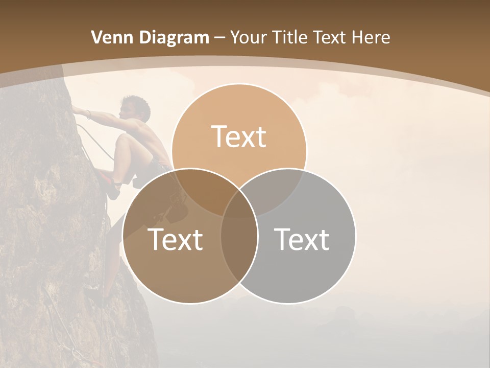 A Man Climbing Up The Side Of A Mountain PowerPoint Template