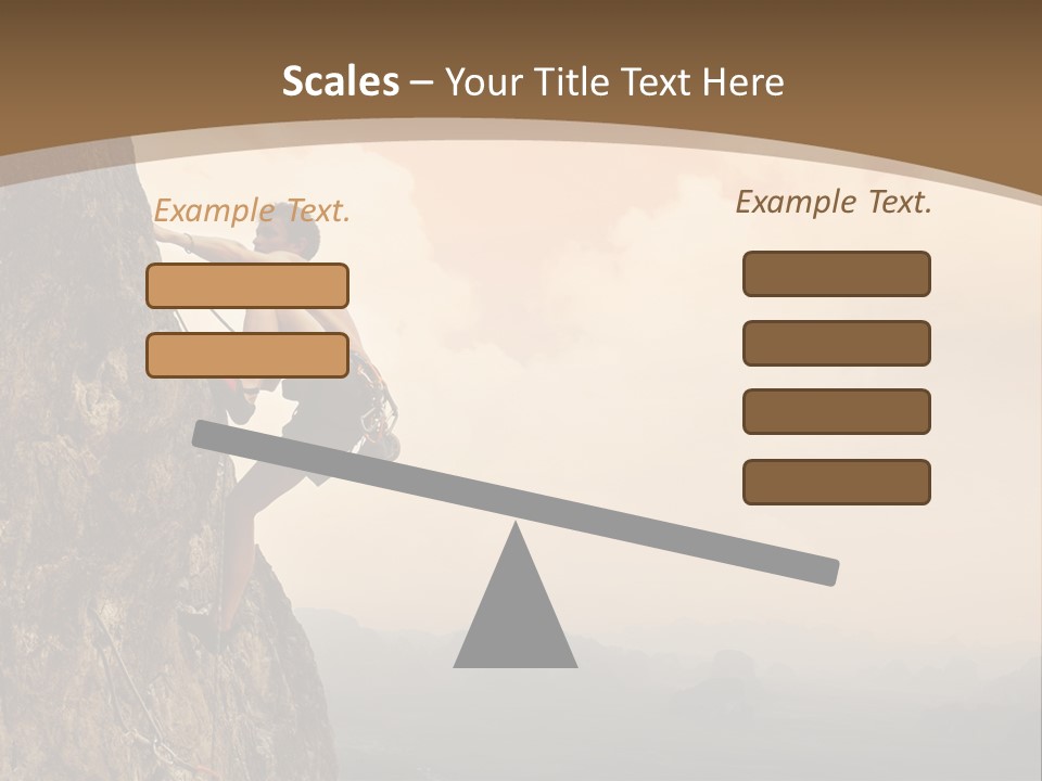 A Man Climbing Up The Side Of A Mountain PowerPoint Template