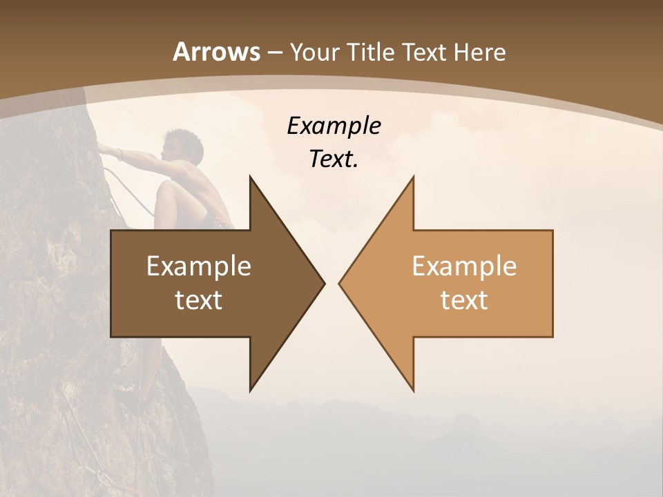 A Man Climbing Up The Side Of A Mountain PowerPoint Template