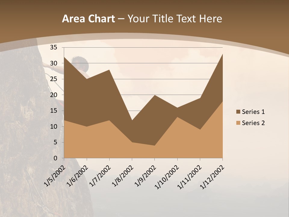 A Man Climbing Up The Side Of A Mountain PowerPoint Template