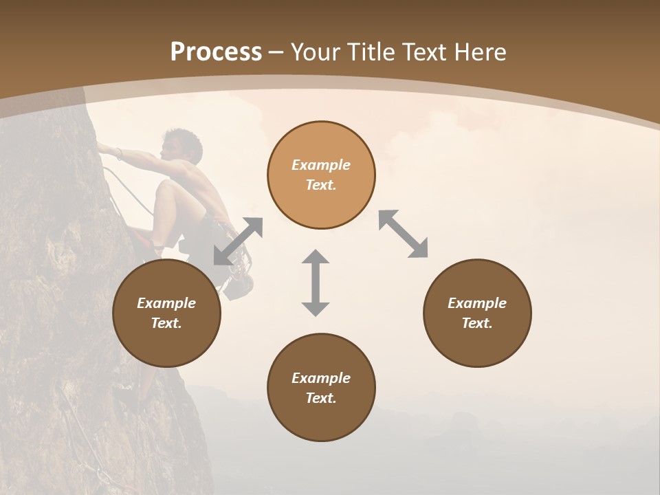 A Man Climbing Up The Side Of A Mountain PowerPoint Template