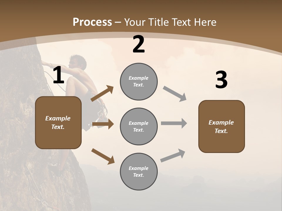 A Man Climbing Up The Side Of A Mountain PowerPoint Template