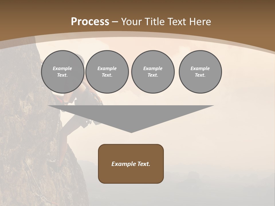 A Man Climbing Up The Side Of A Mountain PowerPoint Template