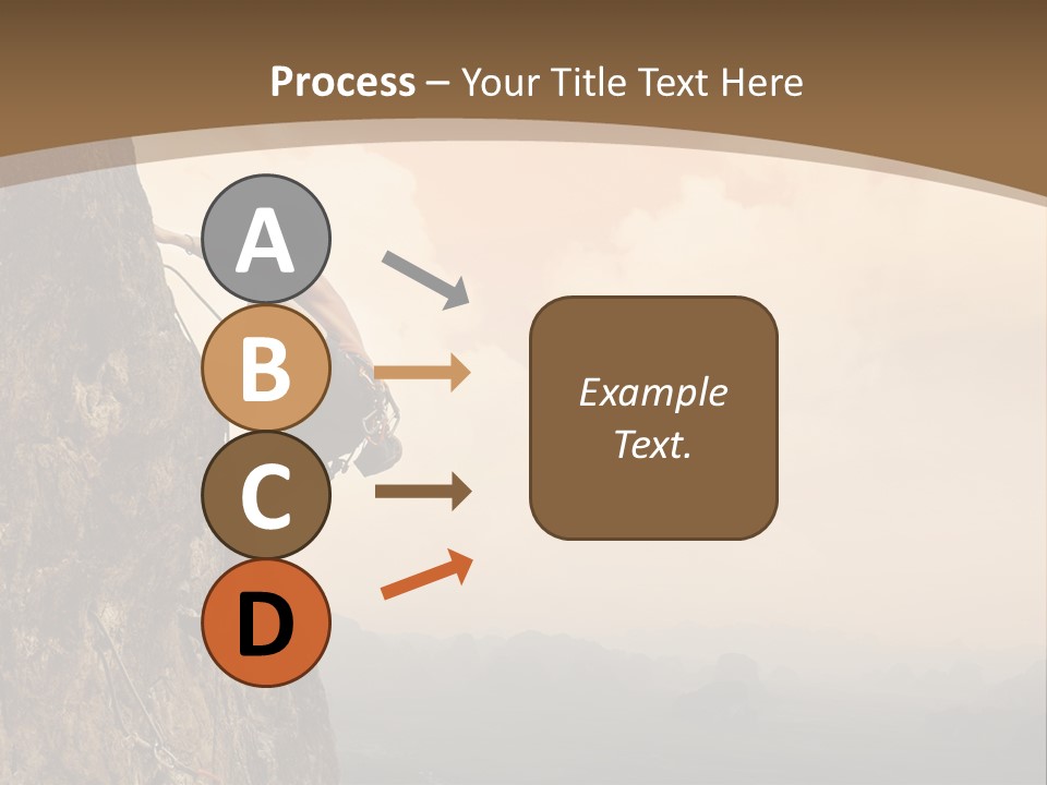 A Man Climbing Up The Side Of A Mountain PowerPoint Template