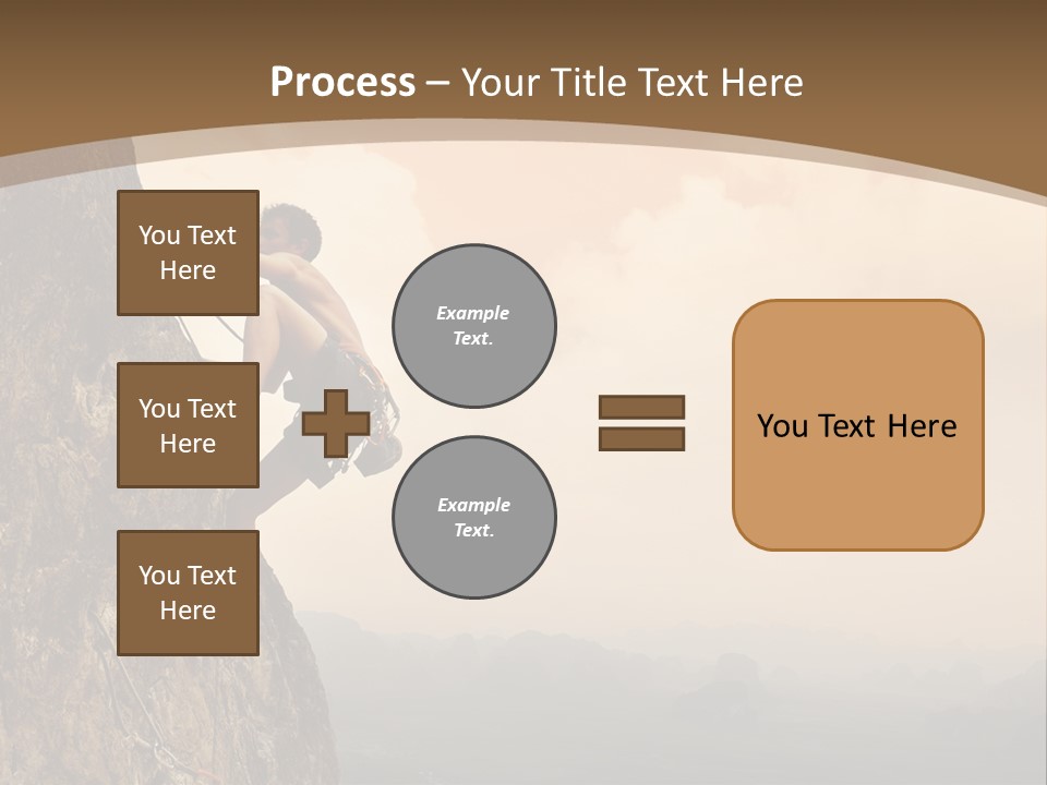 A Man Climbing Up The Side Of A Mountain PowerPoint Template