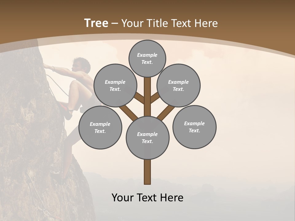 A Man Climbing Up The Side Of A Mountain PowerPoint Template
