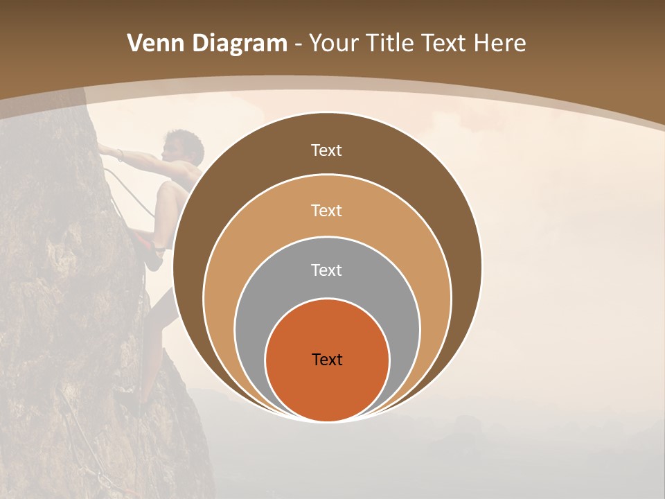 A Man Climbing Up The Side Of A Mountain PowerPoint Template
