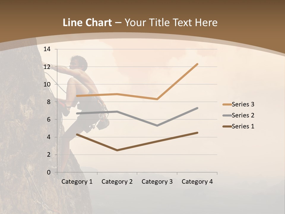 A Man Climbing Up The Side Of A Mountain PowerPoint Template