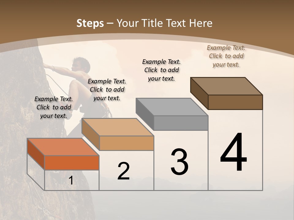 A Man Climbing Up The Side Of A Mountain PowerPoint Template