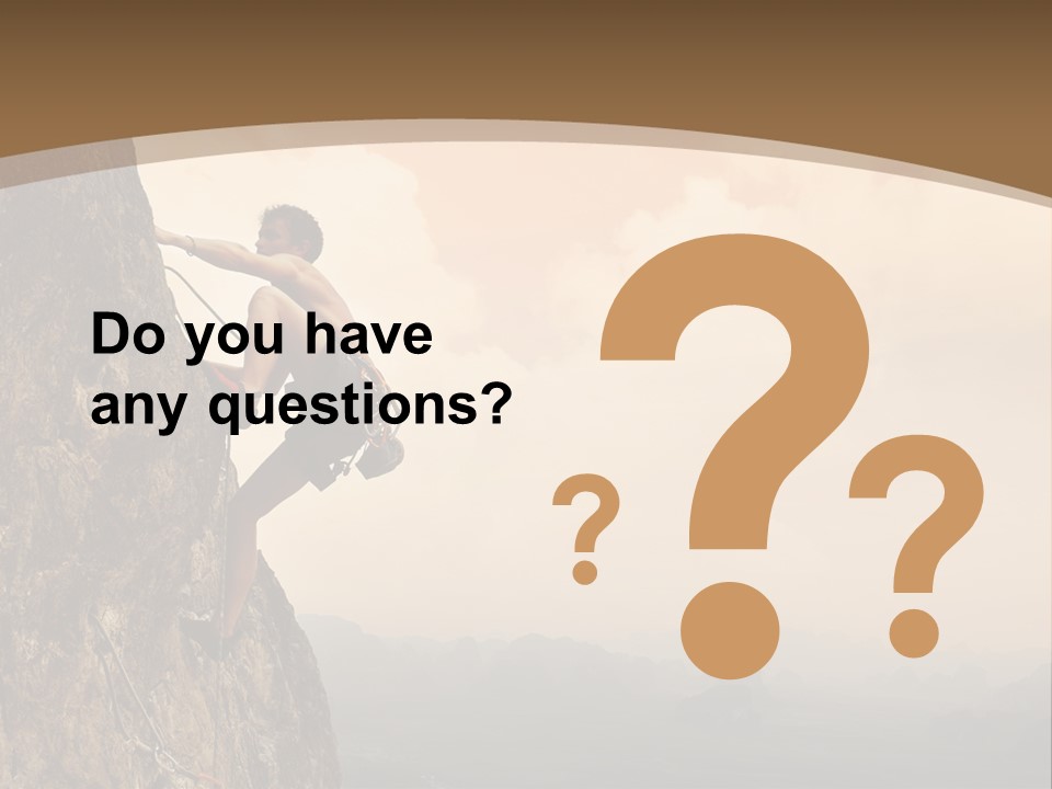 A Man Climbing Up The Side Of A Mountain PowerPoint Template