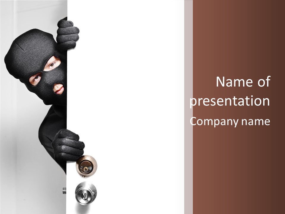 Safe Burglar House PowerPoint Template