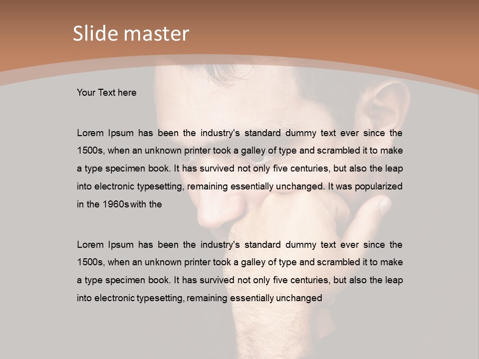 Man Concentrated Serious PowerPoint Template