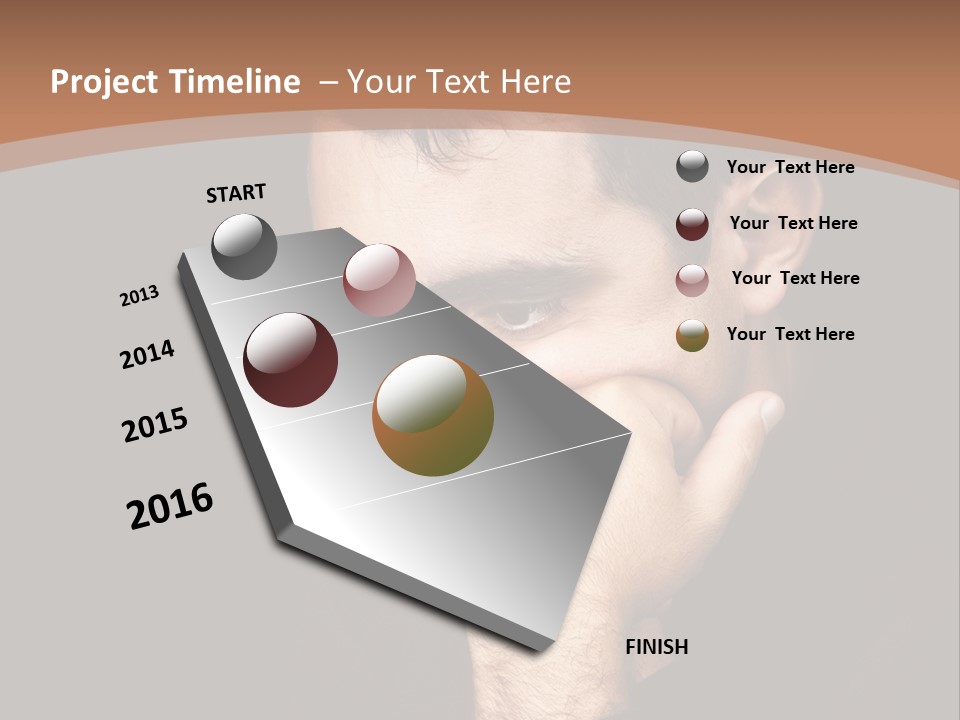 Man Concentrated Serious PowerPoint Template