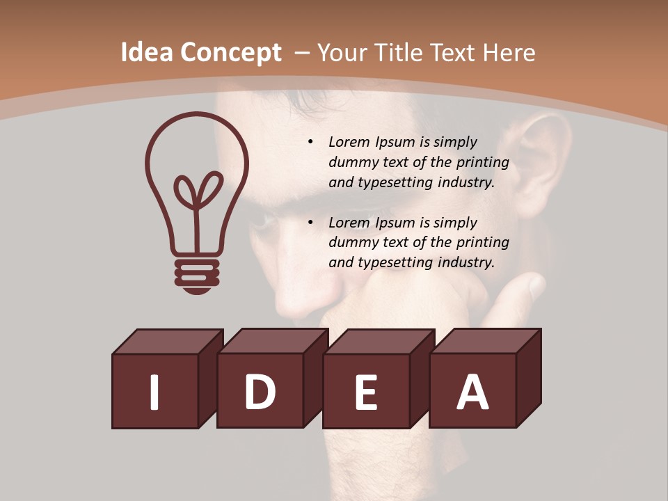 Man Concentrated Serious PowerPoint Template