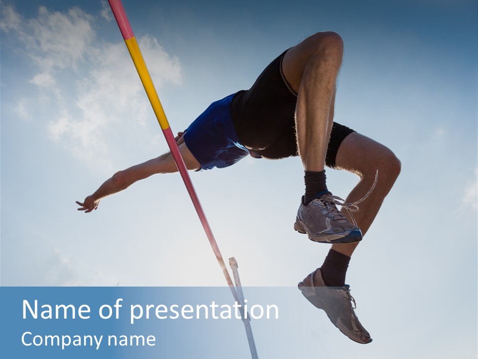 Decathlete High Jump Casual PowerPoint Template