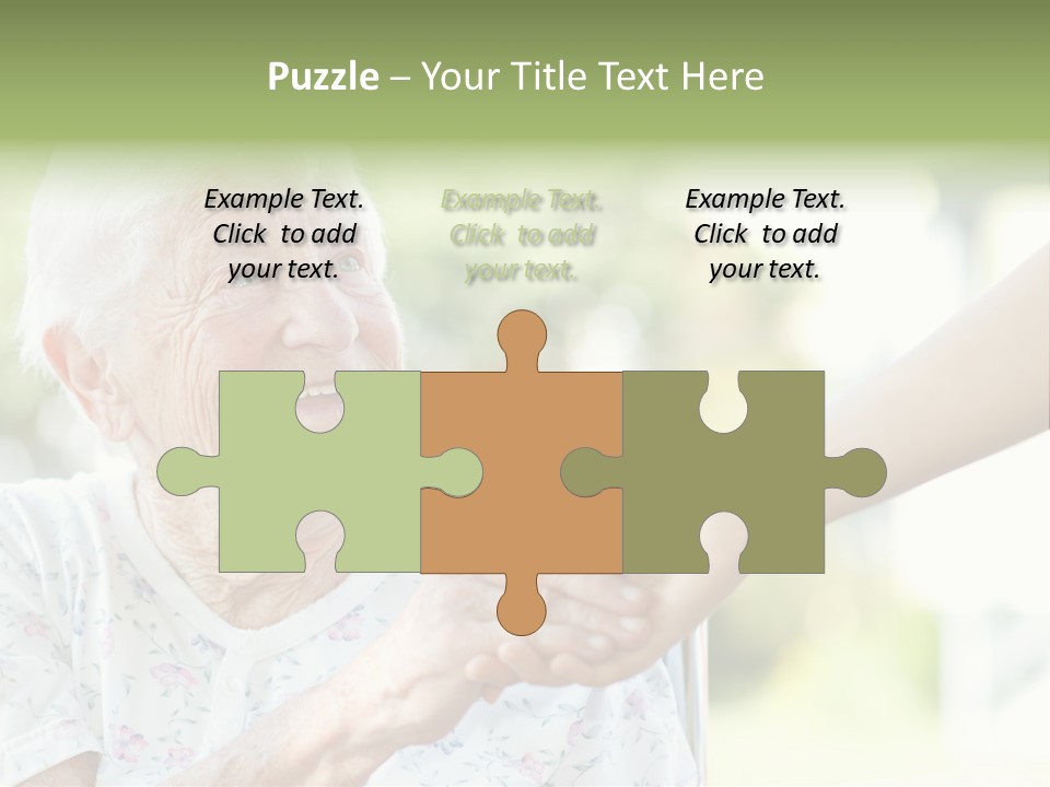 Wheelchair Touching Positive PowerPoint Template