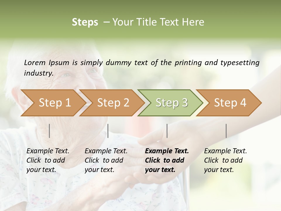 Wheelchair Touching Positive PowerPoint Template