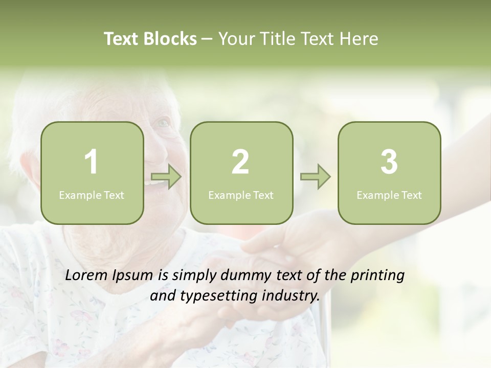 Wheelchair Touching Positive PowerPoint Template