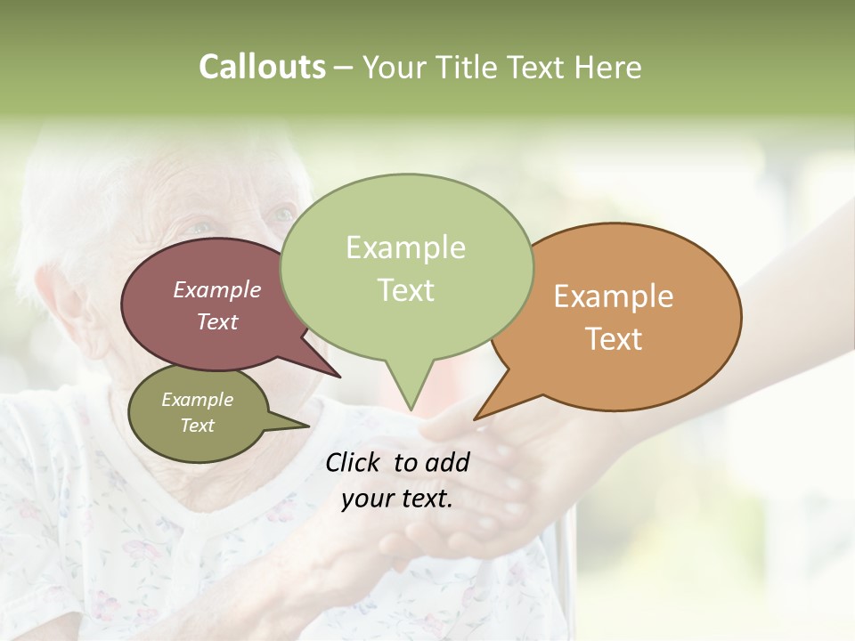 Wheelchair Touching Positive PowerPoint Template