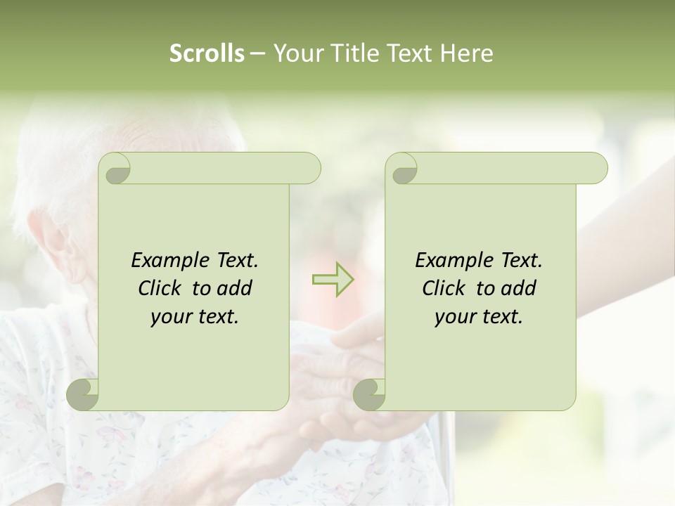 Wheelchair Touching Positive PowerPoint Template