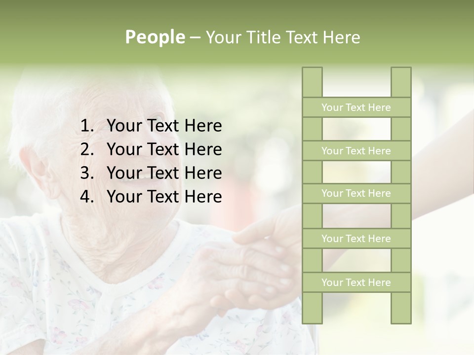 Wheelchair Touching Positive PowerPoint Template