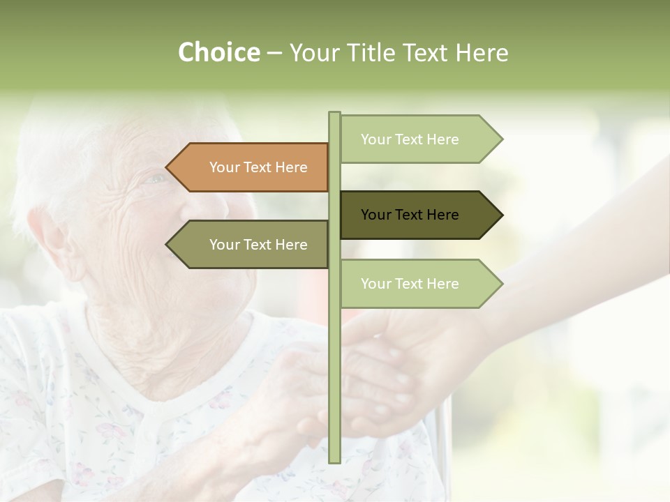 Wheelchair Touching Positive PowerPoint Template