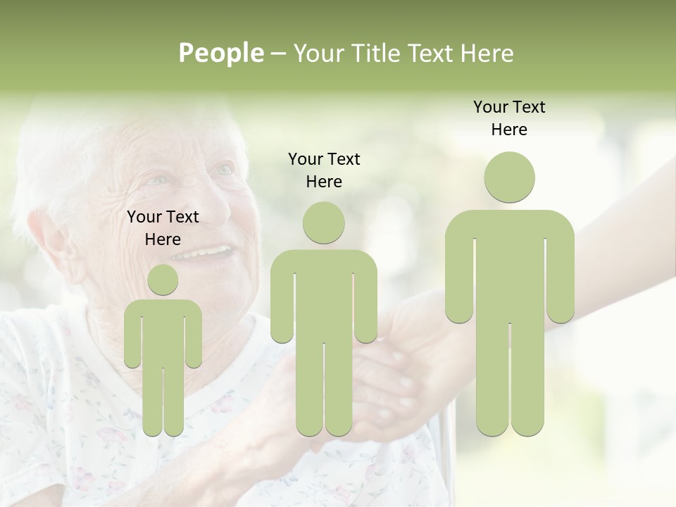 Wheelchair Touching Positive PowerPoint Template