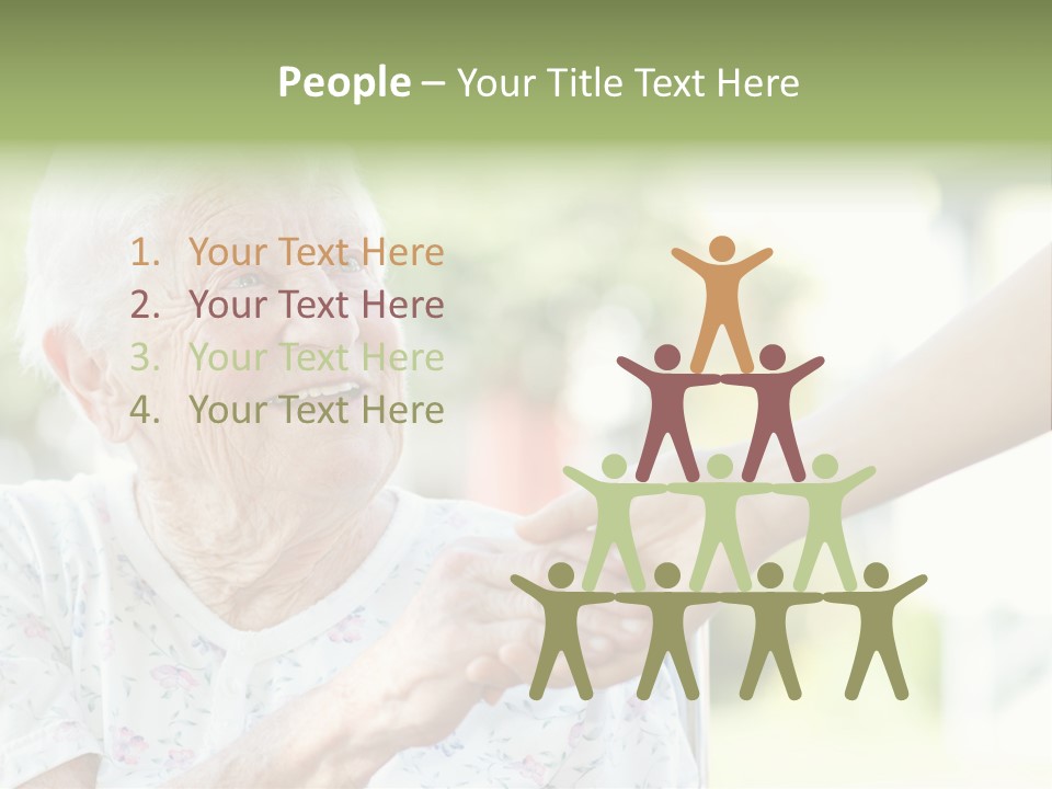 Wheelchair Touching Positive PowerPoint Template