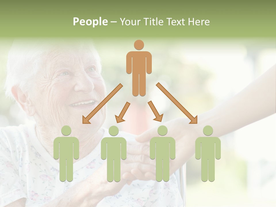 Wheelchair Touching Positive PowerPoint Template