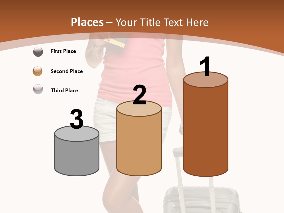 A Woman With A Suitcase And A Book Powerpoint Template PowerPoint Template