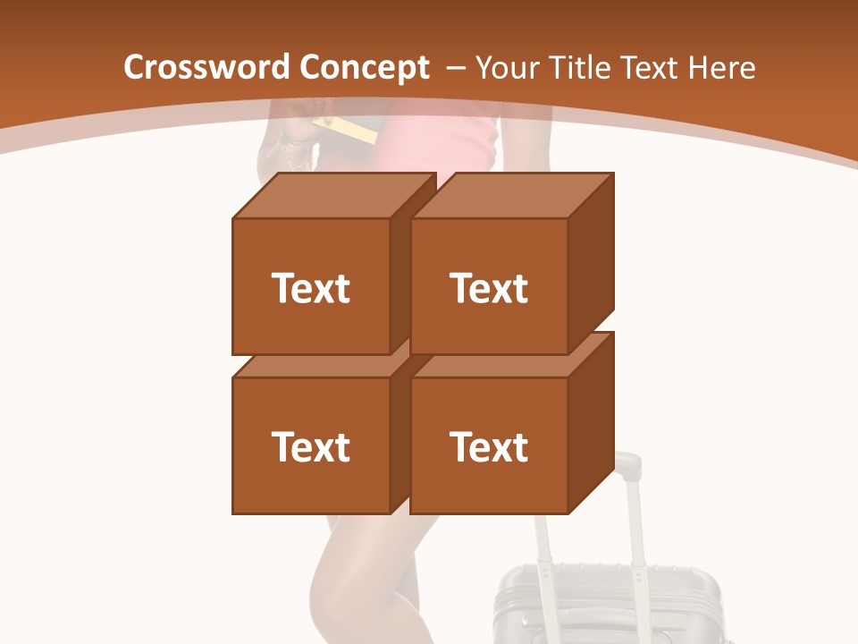 A Woman With A Suitcase And A Book Powerpoint Template PowerPoint Template