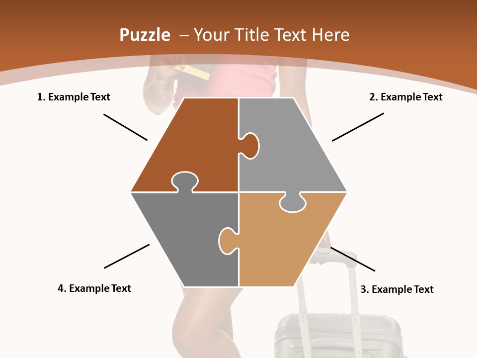 A Woman With A Suitcase And A Book Powerpoint Template PowerPoint Template