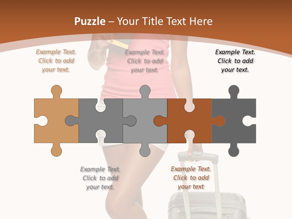 A Woman With A Suitcase And A Book Powerpoint Template PowerPoint Template