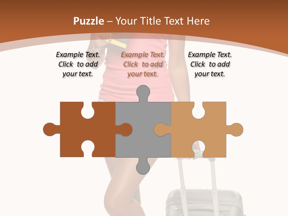 A Woman With A Suitcase And A Book Powerpoint Template PowerPoint Template