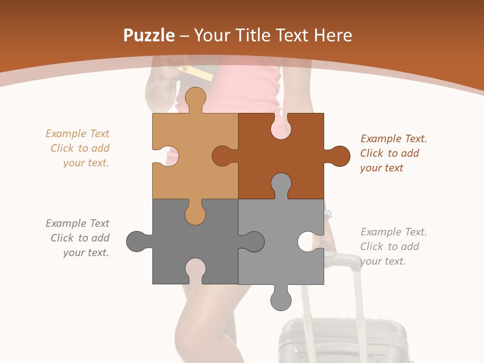 A Woman With A Suitcase And A Book Powerpoint Template PowerPoint Template