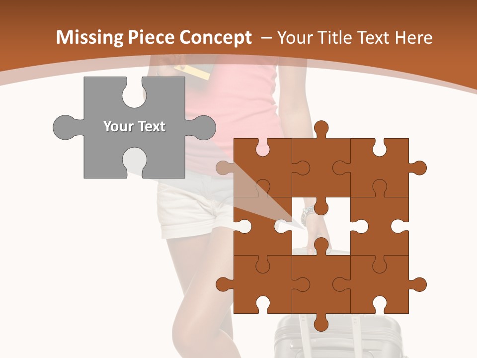 A Woman With A Suitcase And A Book Powerpoint Template PowerPoint Template