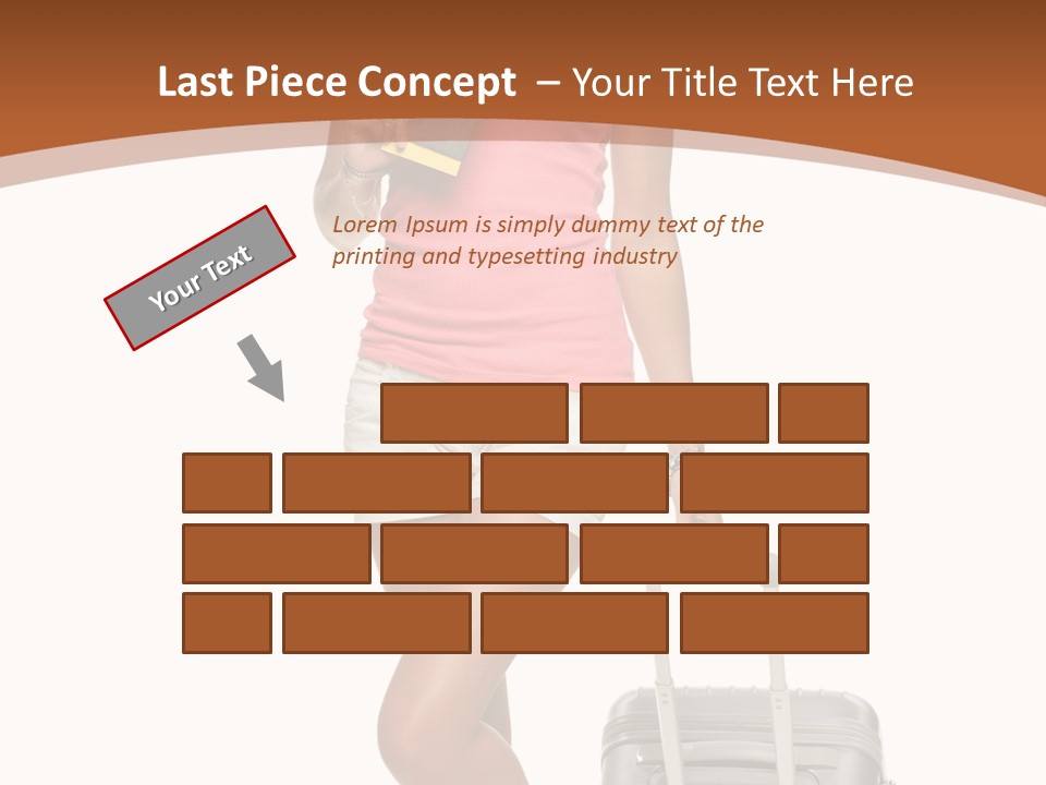 A Woman With A Suitcase And A Book Powerpoint Template PowerPoint Template