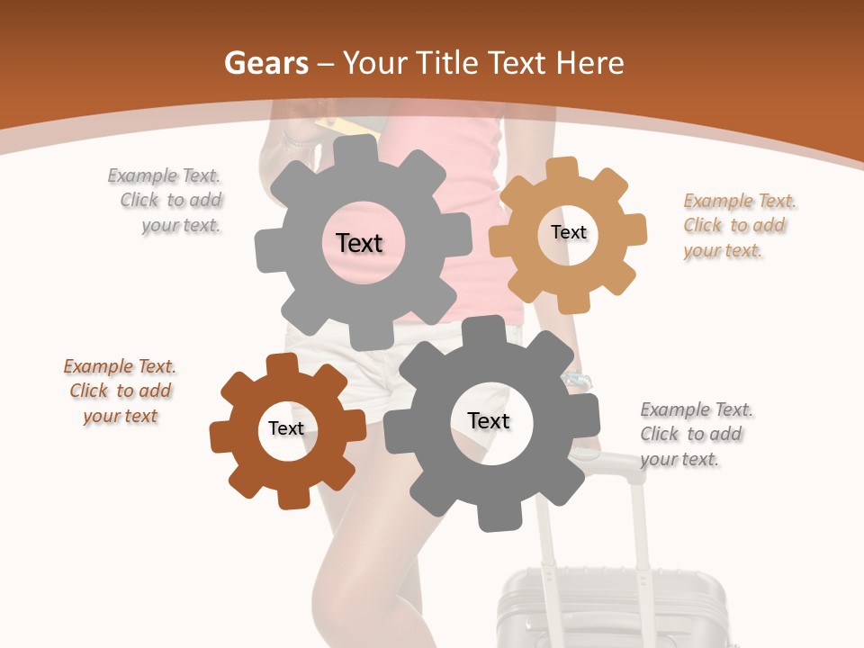 A Woman With A Suitcase And A Book Powerpoint Template PowerPoint Template