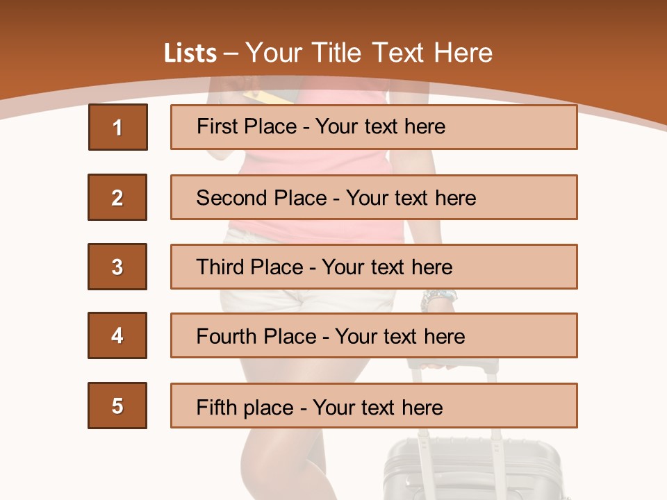 A Woman With A Suitcase And A Book Powerpoint Template PowerPoint Template