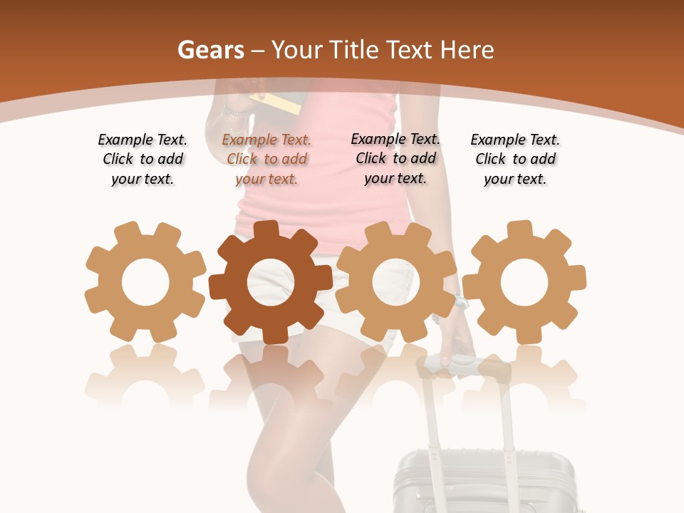 A Woman With A Suitcase And A Book Powerpoint Template PowerPoint Template