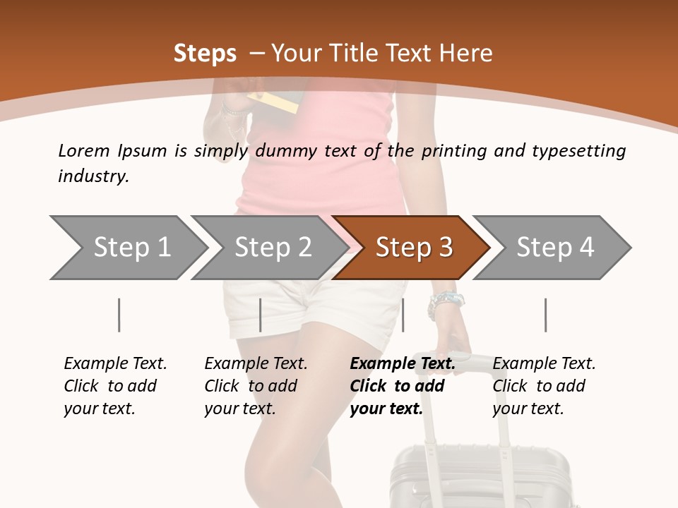 A Woman With A Suitcase And A Book Powerpoint Template PowerPoint Template