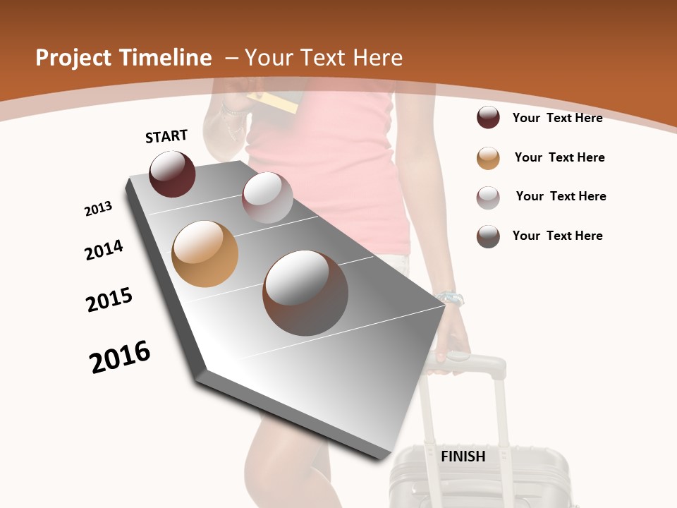 A Woman With A Suitcase And A Book Powerpoint Template PowerPoint Template