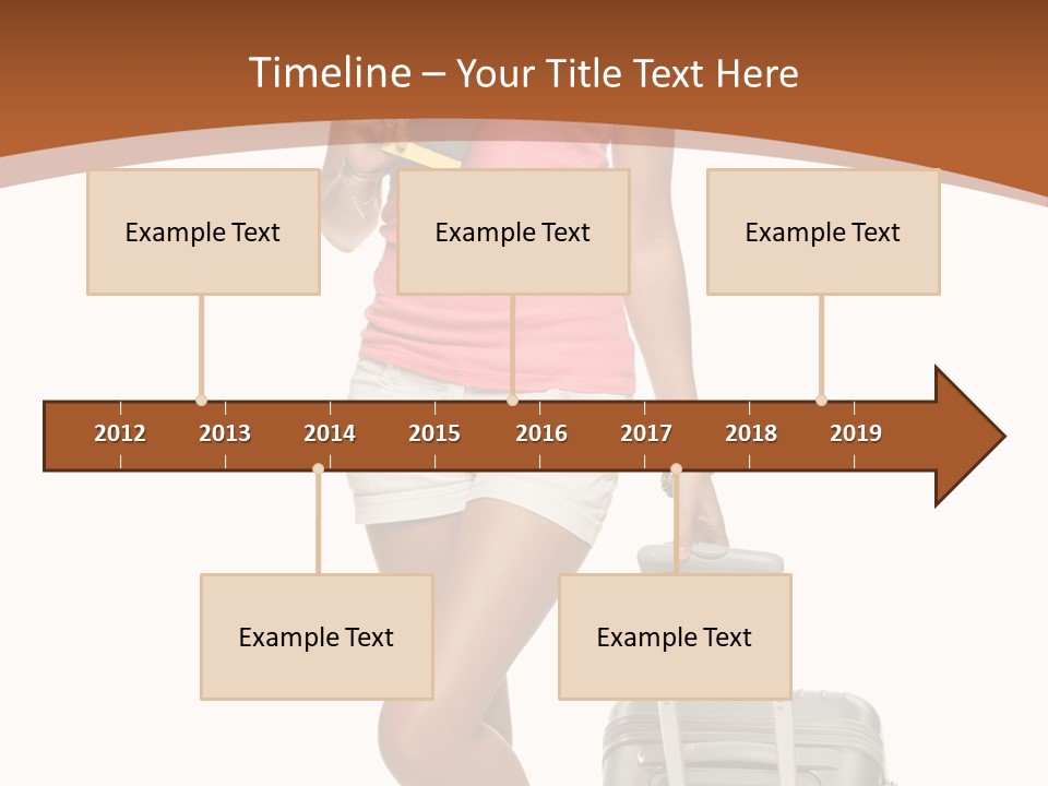 A Woman With A Suitcase And A Book Powerpoint Template PowerPoint Template