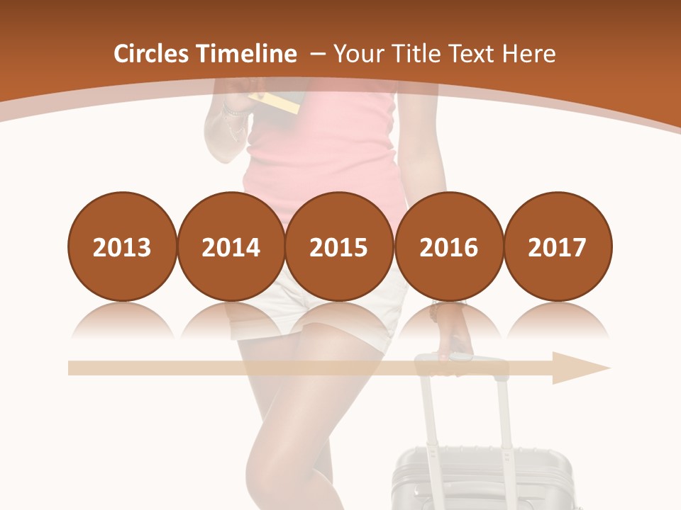 A Woman With A Suitcase And A Book Powerpoint Template PowerPoint Template