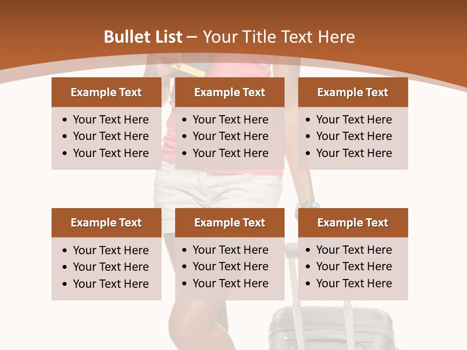 A Woman With A Suitcase And A Book Powerpoint Template PowerPoint Template