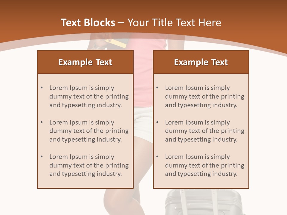A Woman With A Suitcase And A Book Powerpoint Template PowerPoint Template