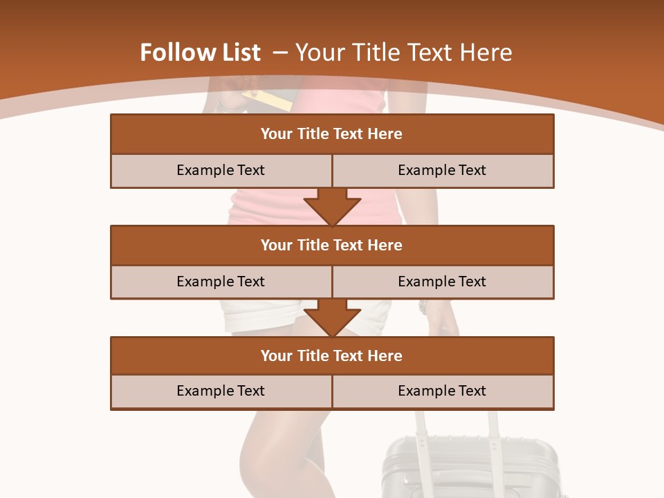 A Woman With A Suitcase And A Book Powerpoint Template PowerPoint Template
