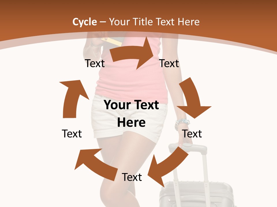 A Woman With A Suitcase And A Book Powerpoint Template PowerPoint Template